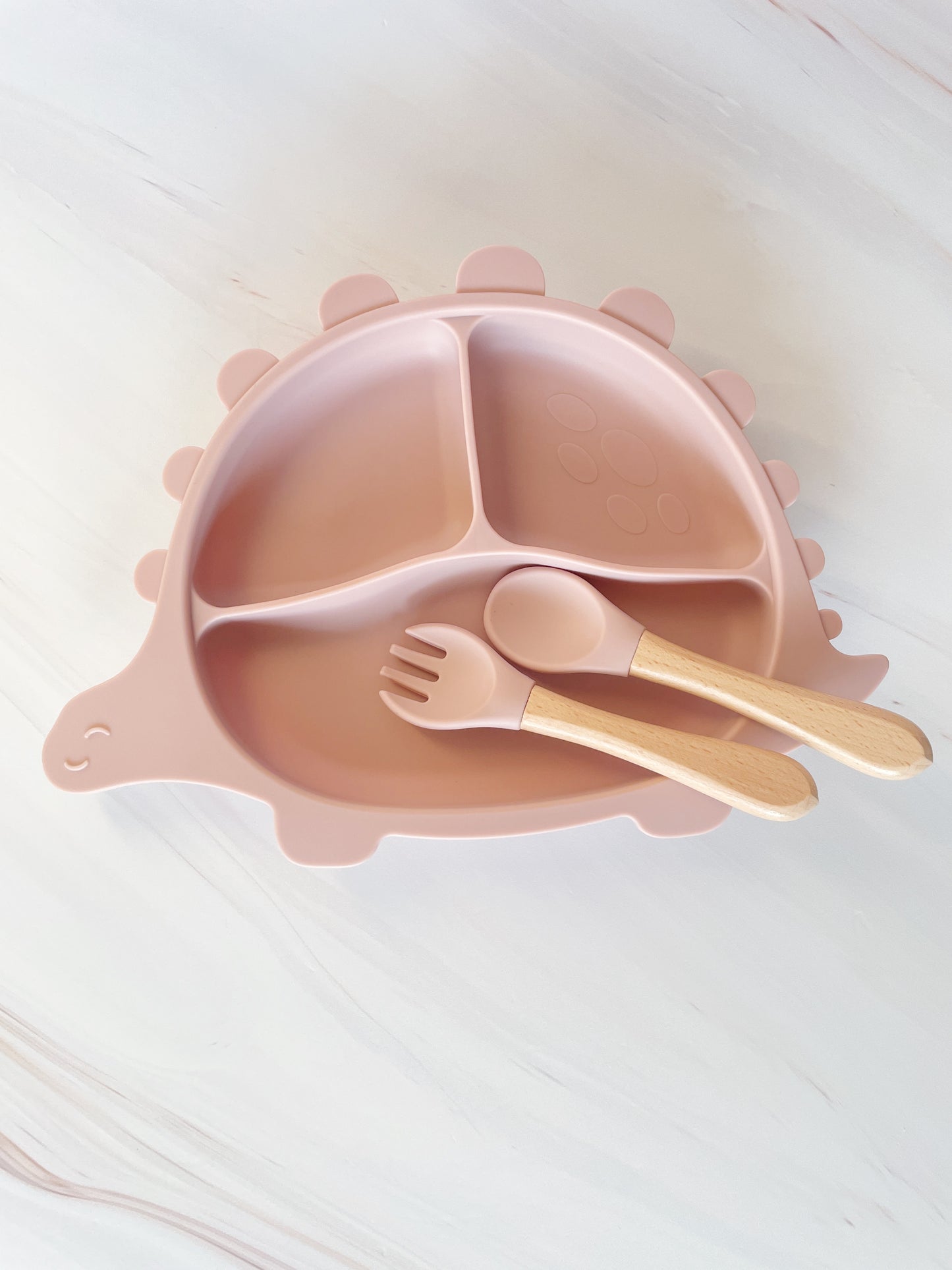 Plato Dino con cubiertos