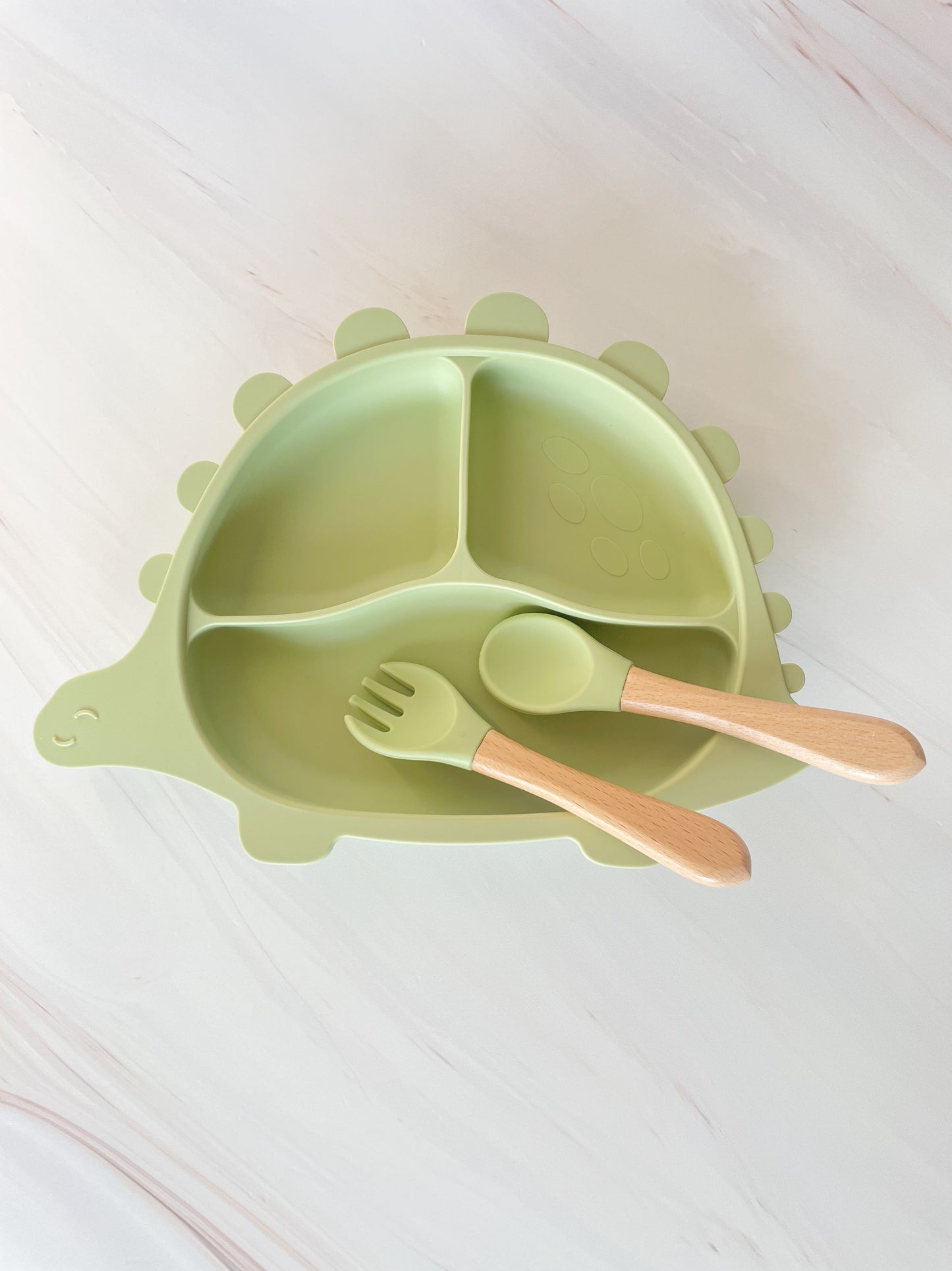 Plato Dino con cubiertos